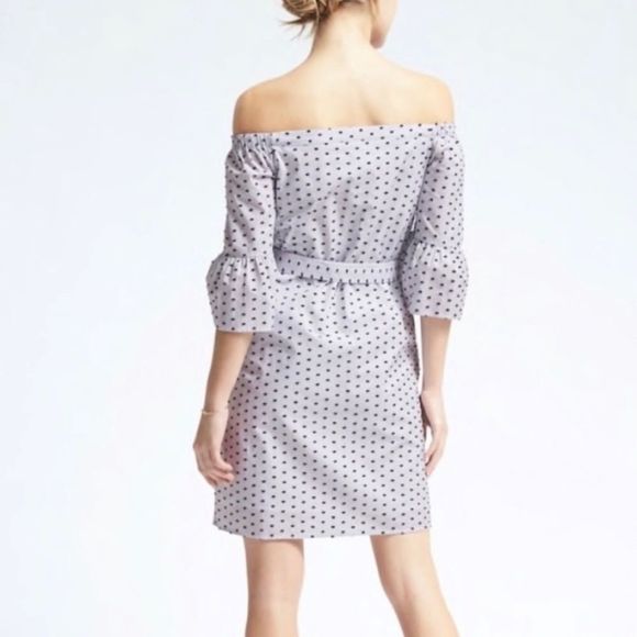 BananaRepublic off the shoulder polkadot dress, size medium  - Picture 2 of 10
